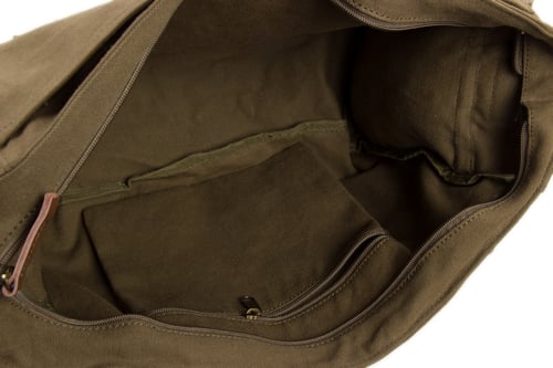 Image of Waxed Canvas DSLR Camera Bag, Shoulder Bag, Messenger Bag, Diaper Bag F1001