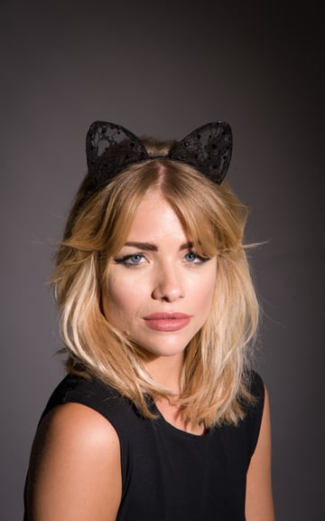 Image of Gem Encrusted Lace Cat Ears 