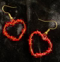 Image 5 of Barb Wire Heart Earrings
