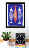 3 Fish Silkscreen Print