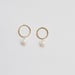 Image of Circle Pearl studs brass