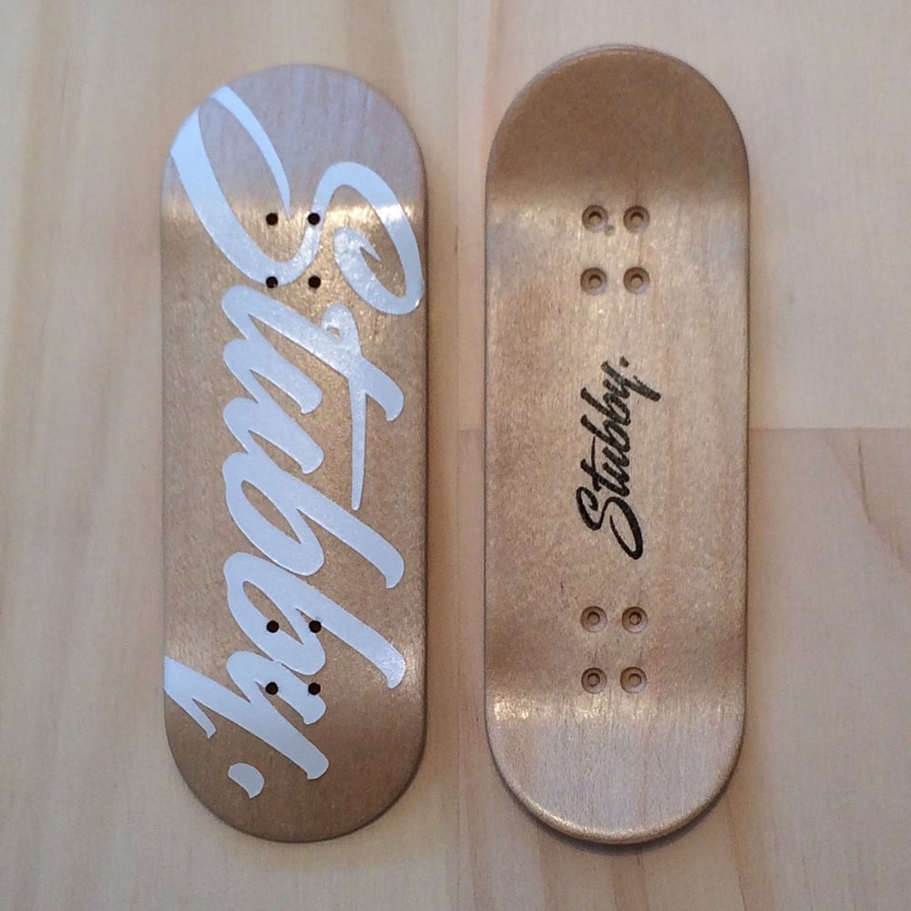 Image of White Stubby Logo Graphic deck (Natural)