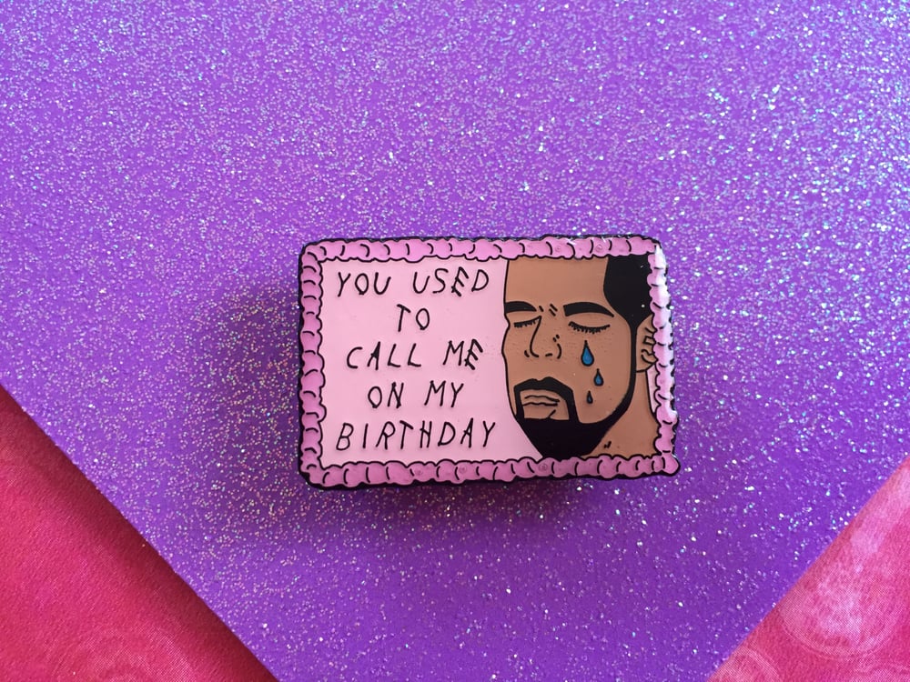 Image of Drake on Cake Epoxy Enamel Pin