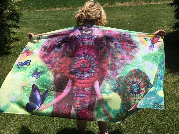 Image of Pink Elephant Basshead Festival Flag Preorder