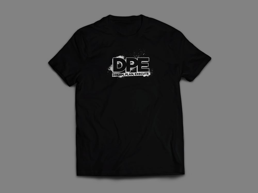 Image of Dream, Plan, Execute (DPE) black shirt (white print) 