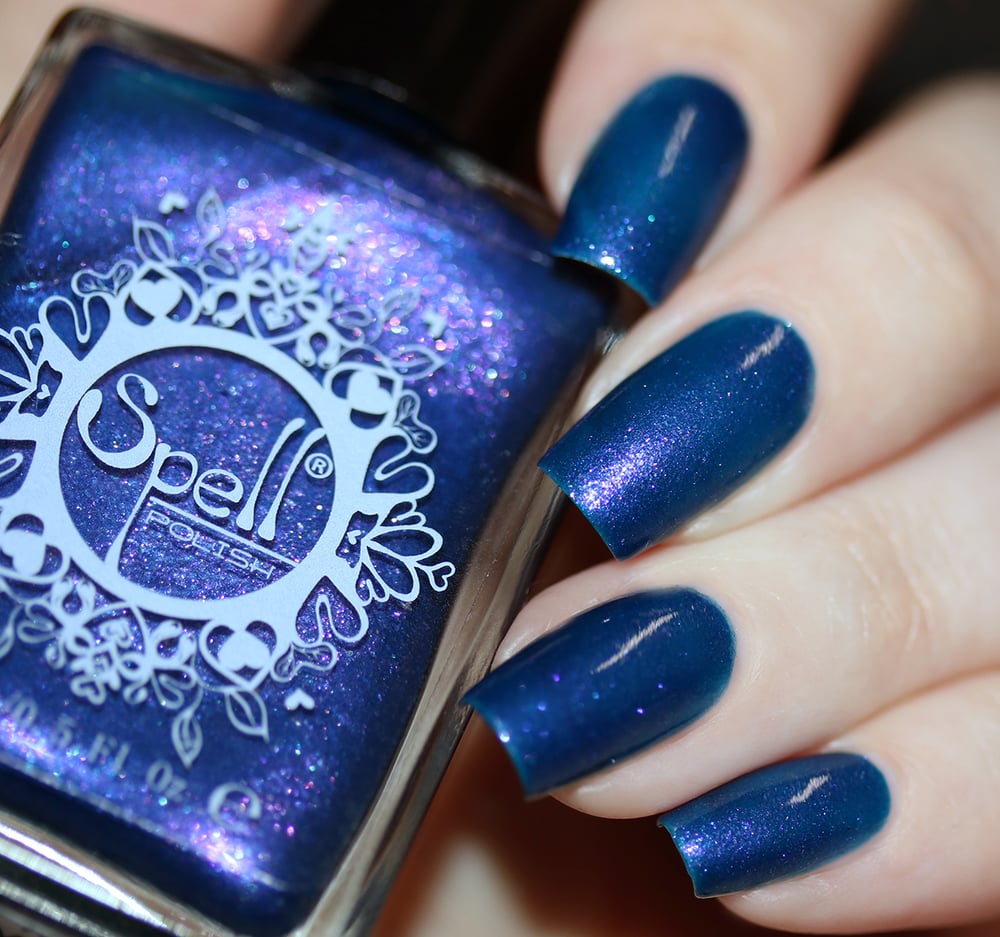 Image of ~Summer Nights Like Magic~ deep royal blue-violet duochrome nail polish!