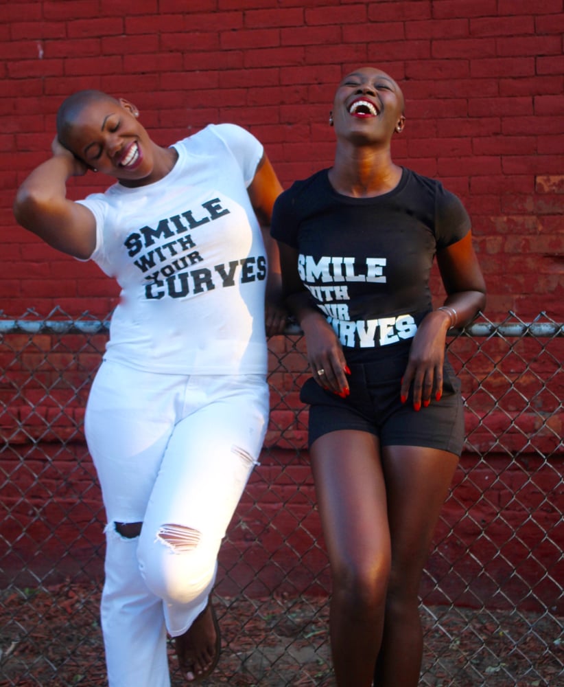 Image of "Smile With Your Curves" Black Tee