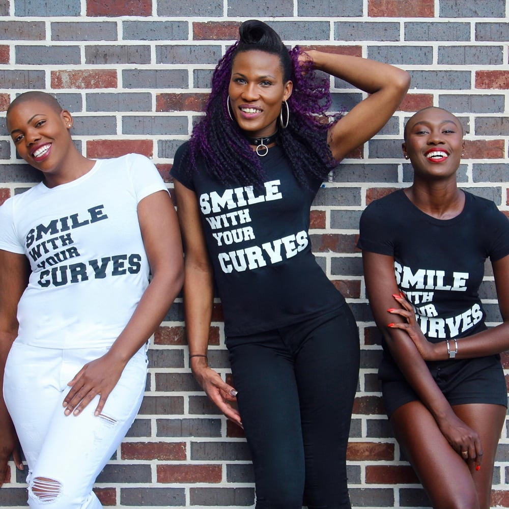 Image of "Smile With Your Curves" White Tee