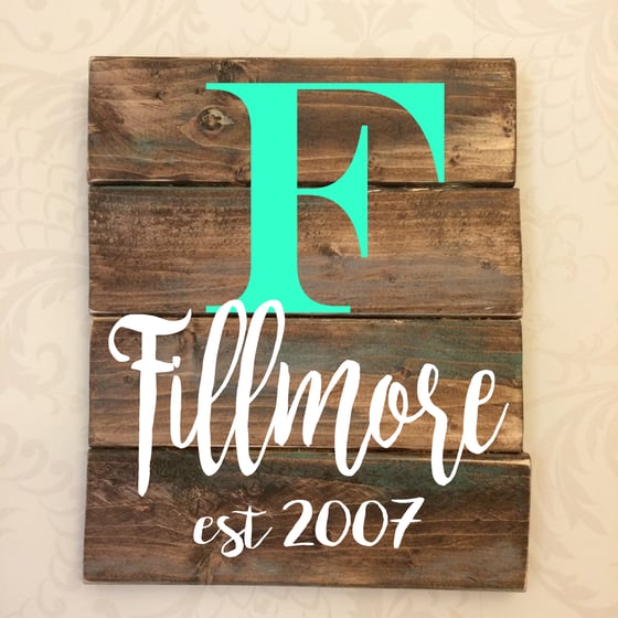 Image of 8X10 Personalized Family Name Rustic Sign