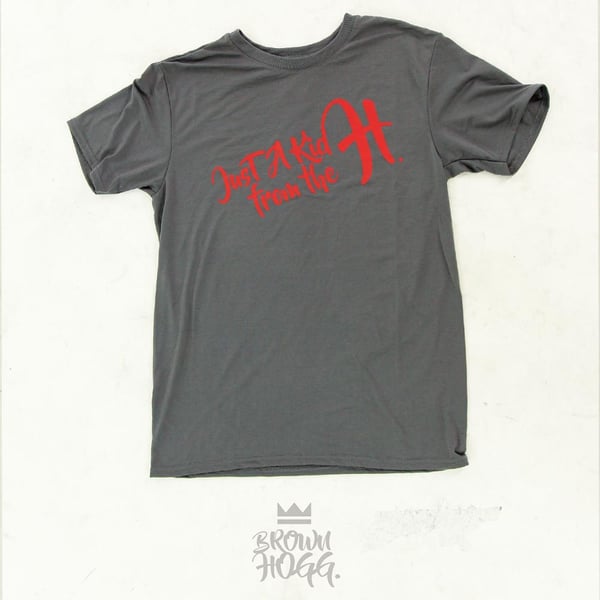 Image of "Just A Kid From The H" Grey Performance Shirt 
