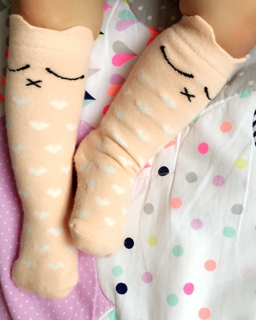 Image of Peach Kitty Socks