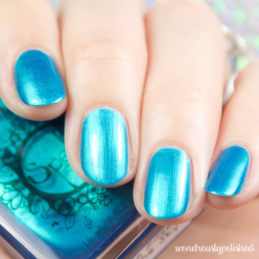 The Edge of the Sky deep teal/turquoise/blue chrome nail polish! / Spell Polish
