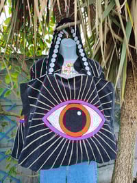 Image 9 of Wanderlust - Velvet evil eye protection jacket - Black 6-12uk