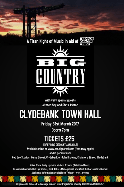 Image of Big Country and Support in aid of Teenage Cancer Trust