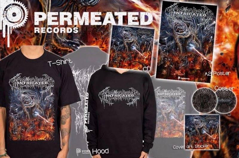 Image of Intricated - Vortex Of Fatal Depravity CD + T-Shirt + Hoodie + Poster + Coster Combo preorder