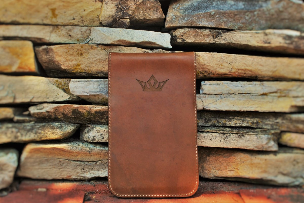 Image of Handcrafted Golf Scorecard Holder (Almond Color).