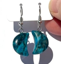 Image 1 of Apatite Moon Earrings