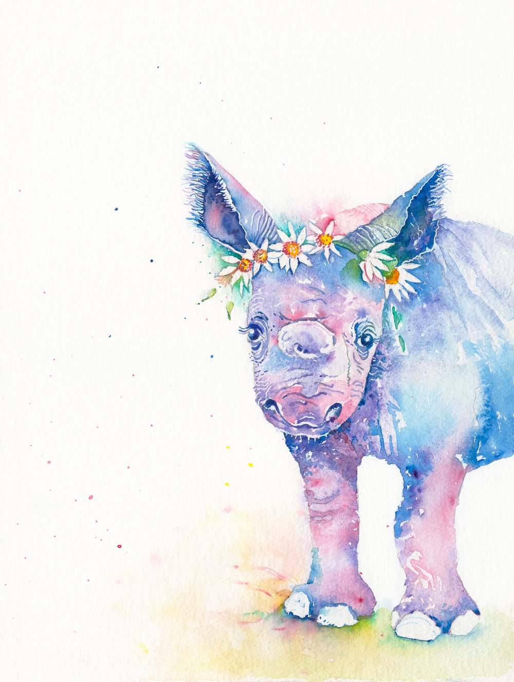 Image of Bella, the baby Rhino, FREE SHIPPING 