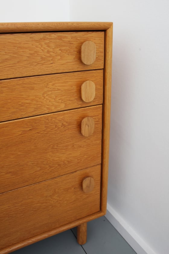 Image of Vintage Danish Style Meredew Oak Chest of Drawers c1960 Heals (pair available)