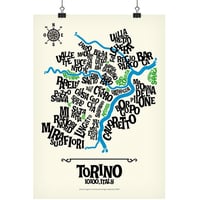 Image 1 of Torino - Typographic Map 