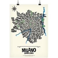 Image 1 of MILANO - Typographic Map