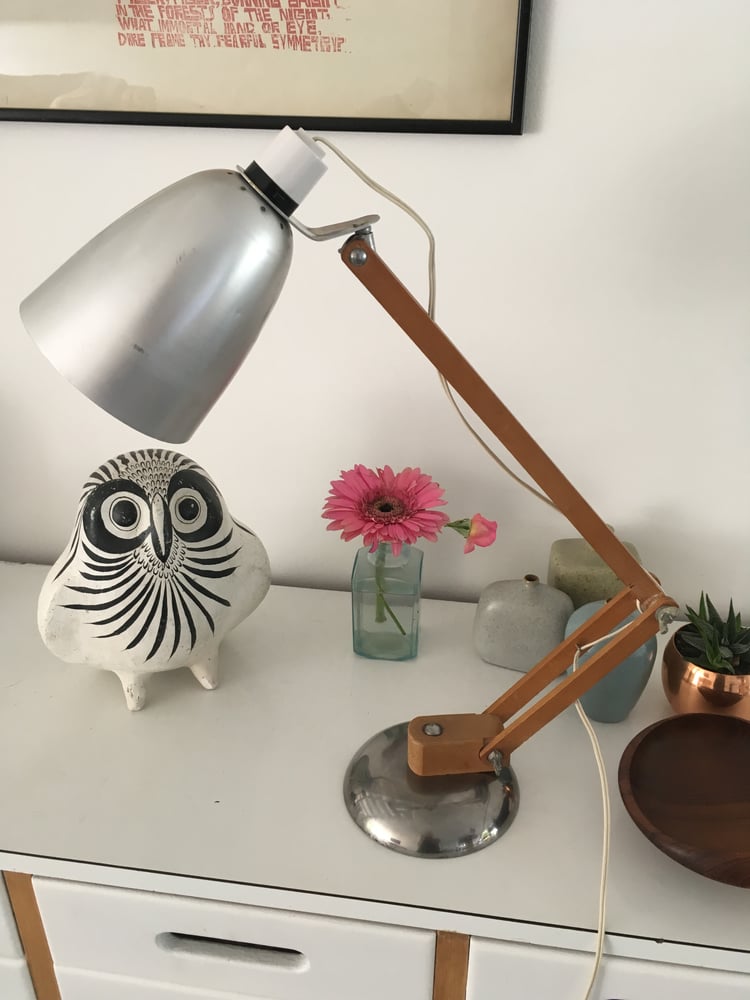 Image of Vintage steel & wooden 'Mac Lamp' designed by Sir Terence Conran c1960s