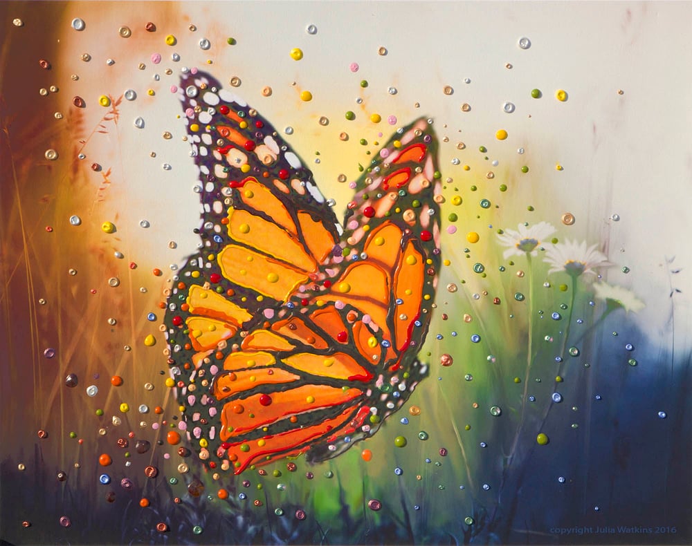 Image of Butterfly "In The Moment" Energy Painting - Gicleee Print