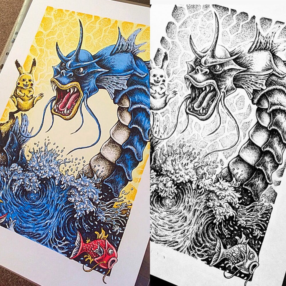 Gyarados Attack! | Matt chamberlain illustration