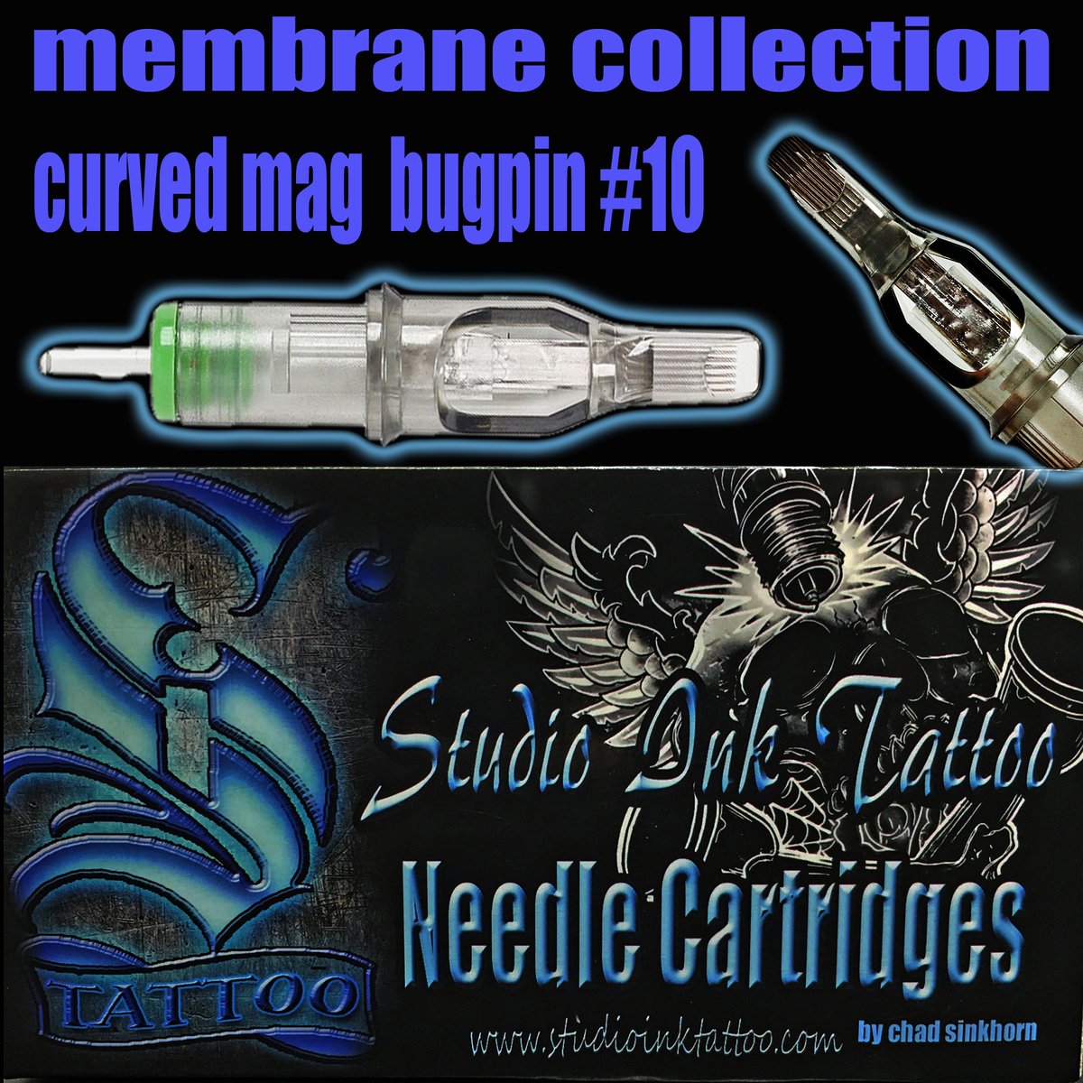 membrane BUGPIN CURVED MAGS / STUDIO INK TATTOO CARTRIDGES