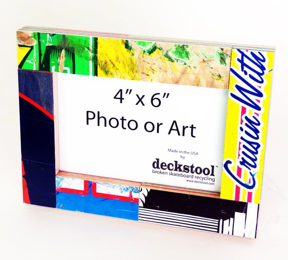 Image of Picture Frame for 4x6 photo. Made from Recycled Skateboards by Deckstool