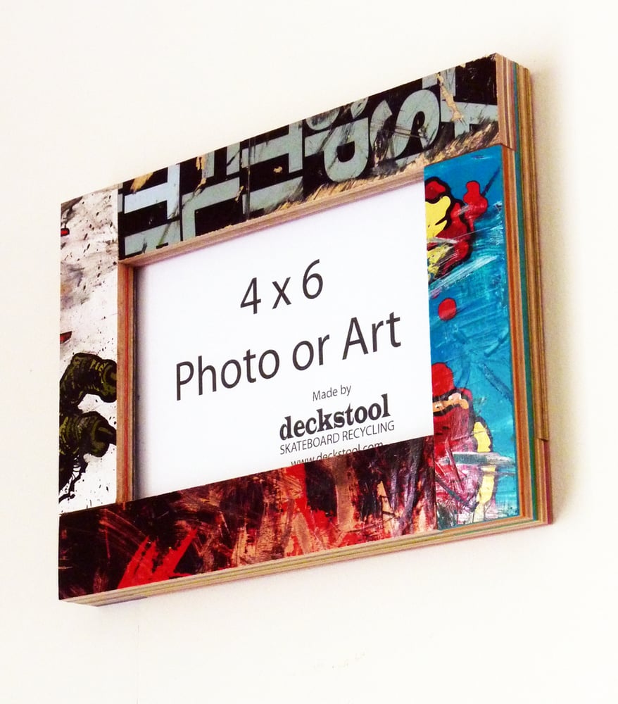 Image of Picture Frame for 4x6 photo. Made from Recycled Skateboards by Deckstool