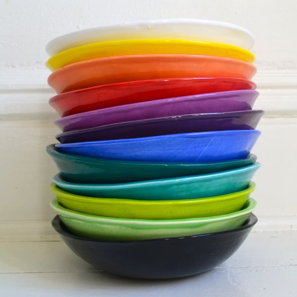 Image of Handmade textured Large Bowl - ceramic tableware - WOBBLY PLATES SERIES