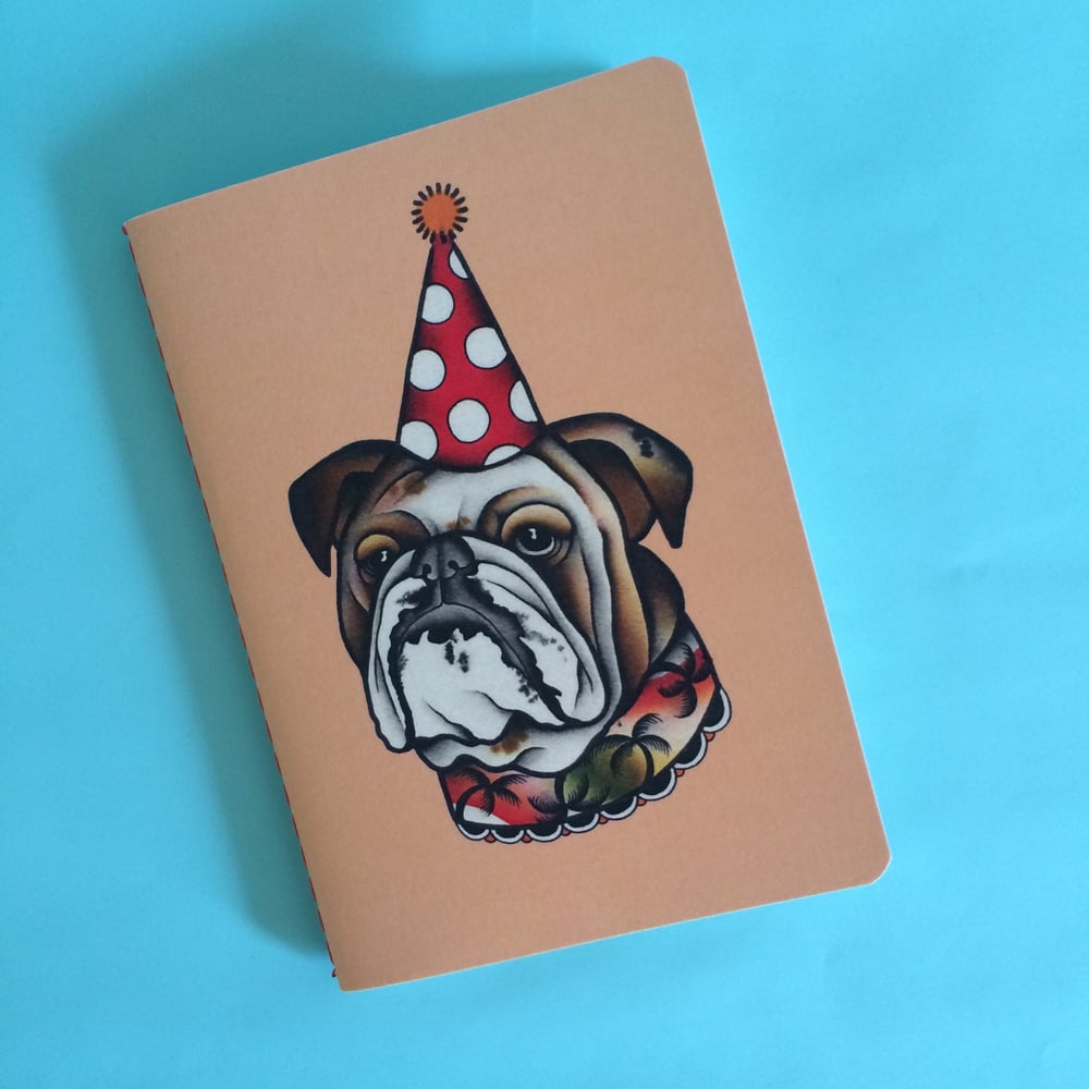 Image of "party bulldog" notebook