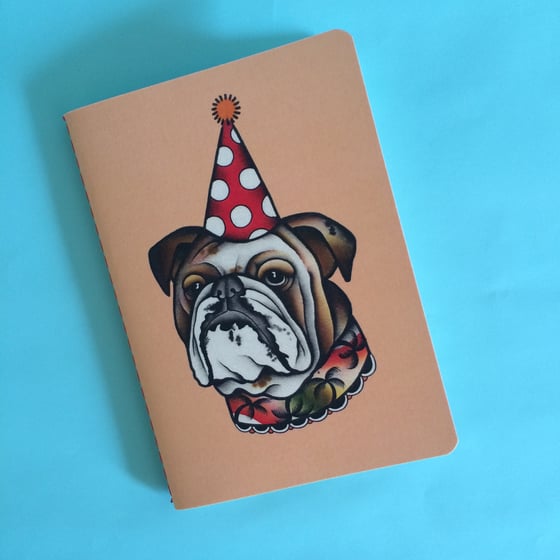 Image of "party bulldog" notebook