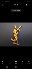 YSL Gold Fashion Brooch Pin