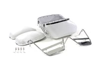 Image 1 of 1958-1984 Harley Davidson Panhead Replica Bubble Saddlebag Kit White