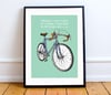 Green bike print - A4 or A3