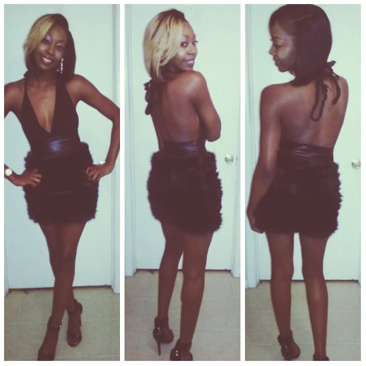 Image of Black Fur dress