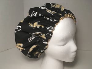 Image of New Orleans Saints (inspired)"Black and Gold" satin lined bonnet