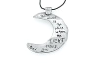Image 3 of Rumi quote crescent moon necklace