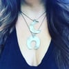 Rumi quote crescent moon necklace