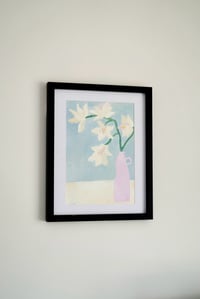 Image 4 of Orchids in a Vase A4 framed (original art)