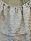 BEIGE JACQUARD RUFFLE TOP