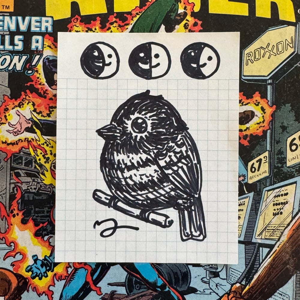 Image of Fat Bird Sharpie Sketch #110