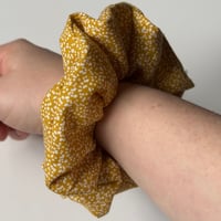 Image 2 of Yellow Spots Handmade Scrunchie | Matching Headband Available