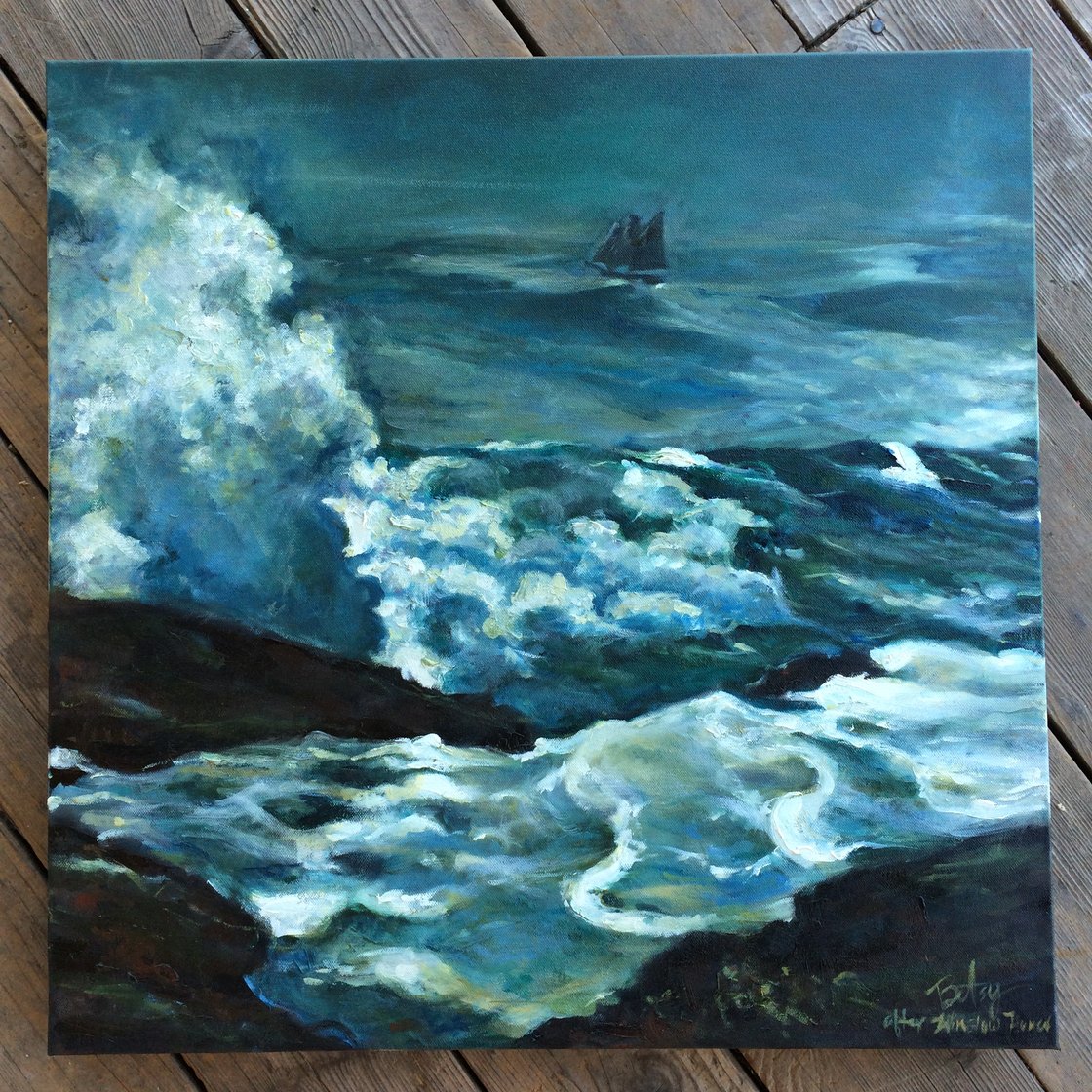 Image of Winslow Homer Seascape Duplication Oil Painting