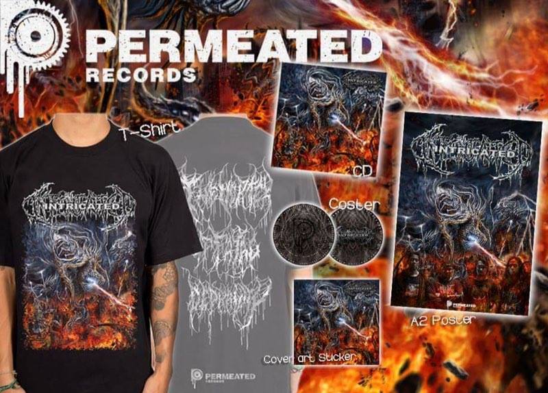 Image of Intricated - Vortex Of Fatal Depravity CD + T-Shirt + Poster + Coster Combo