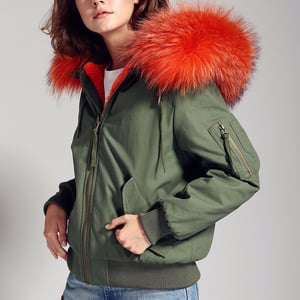 Image of Bomber Jacket w/ Real Fur Hood