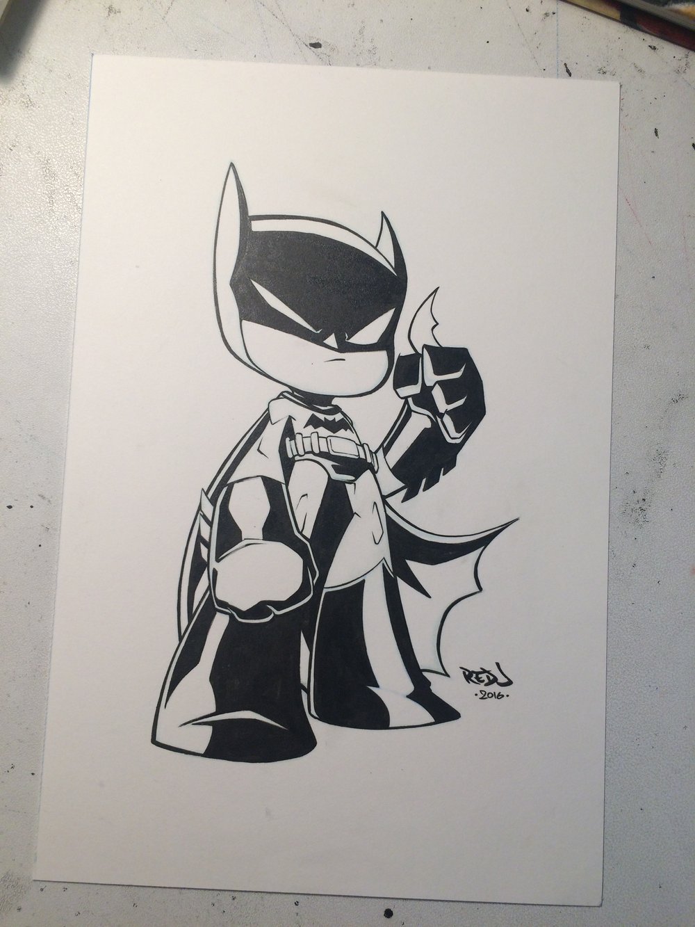ORIGINAL ART Chibi Batman Sticker