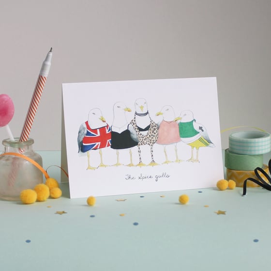 Image of Spice Gulls Greetings Card